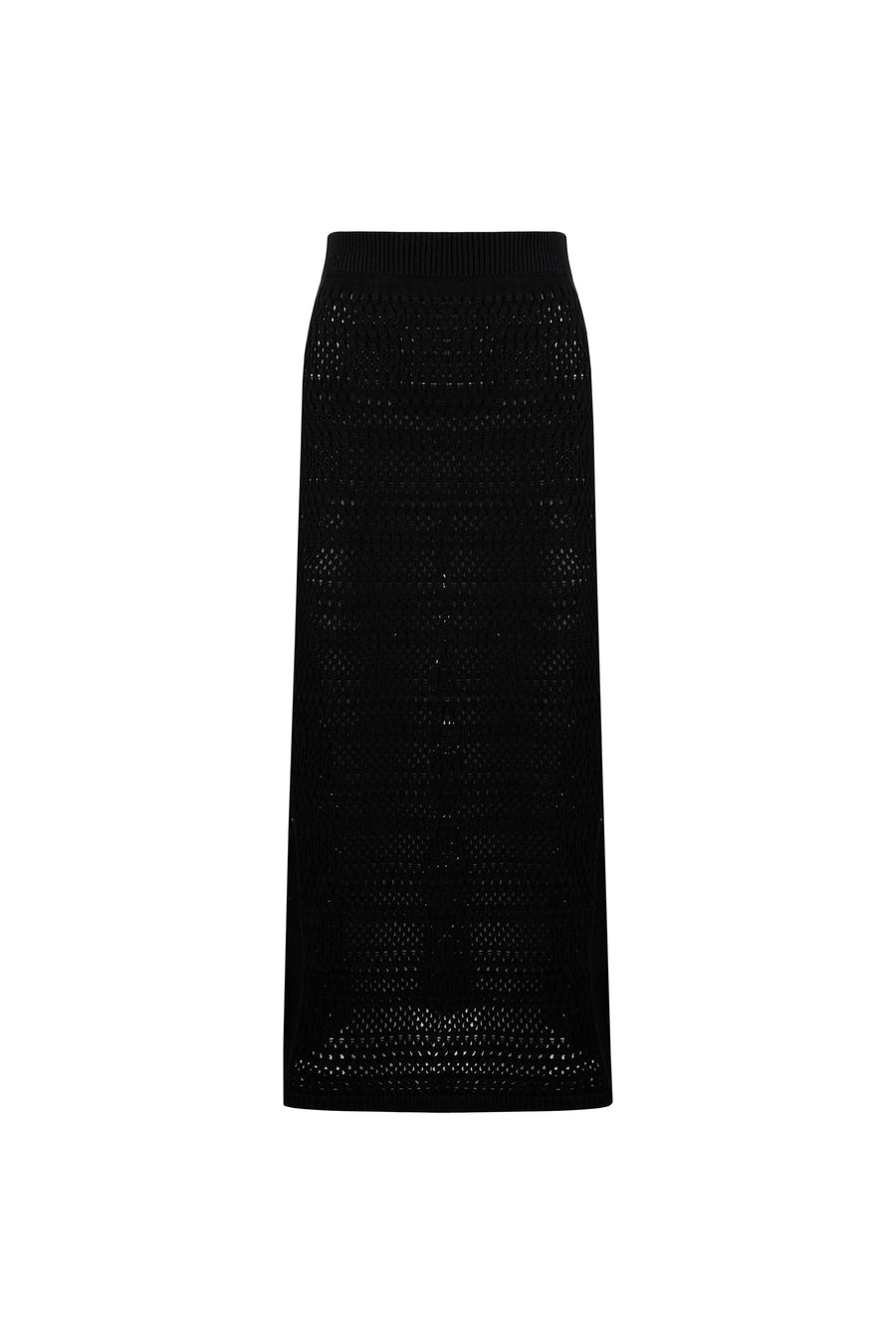 A-line Black Long Skirt