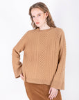 Selin - Embroidered Regular Brown Sweater - Porterist 1