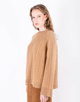 Selin - Embroidered Regular Brown Sweater - Porterist 2