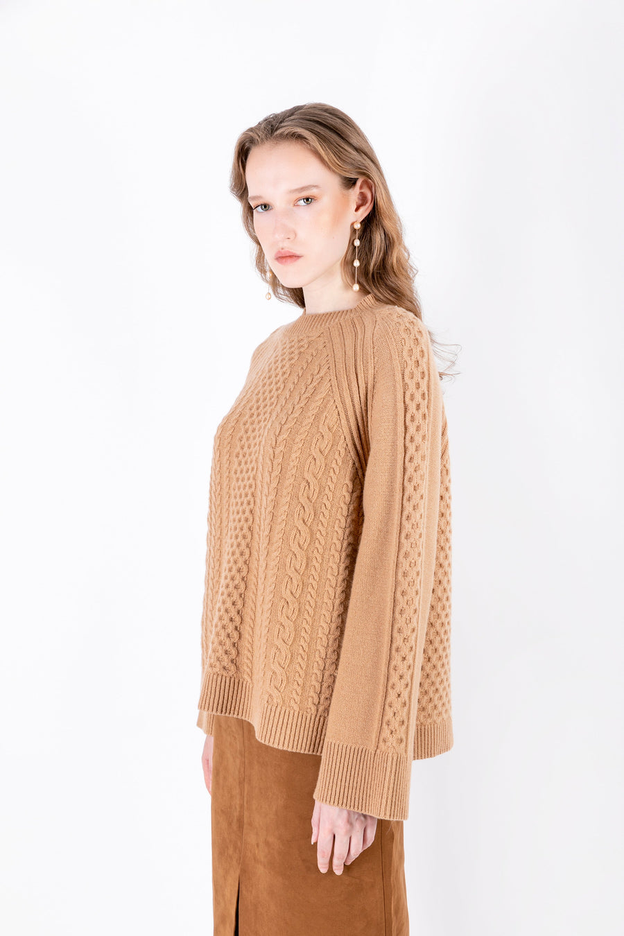 Selin - Embroidered Regular Brown Sweater - Porterist 2