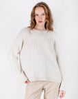 Selin - Embroidered Regular Ecru Sweater - Porterist 1