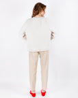 Selin - Embroidered Regular Ecru Sweater - Porterist 2