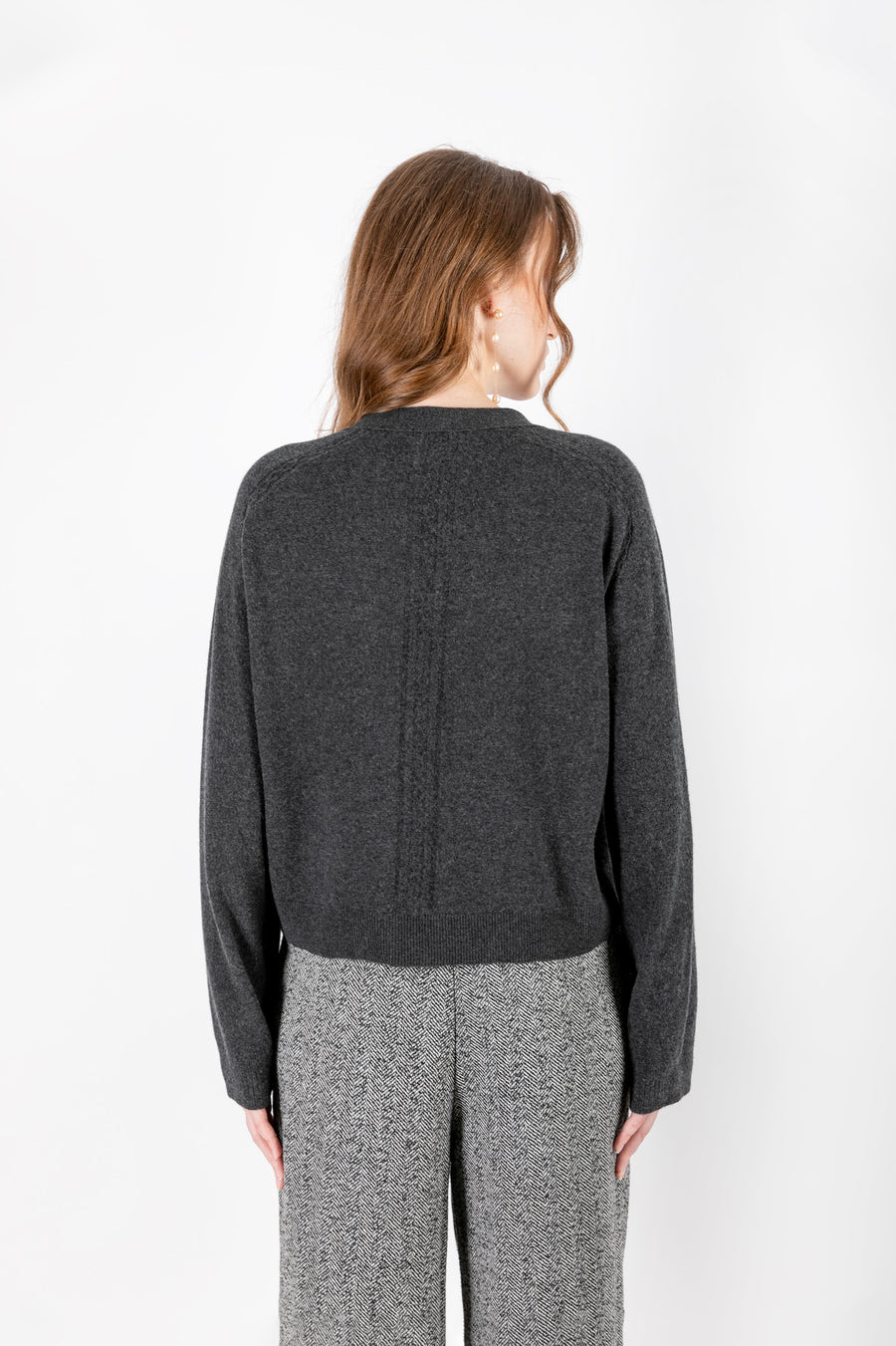 Sinem - Button Detailed Anthracite Cardigan - Porterist 3