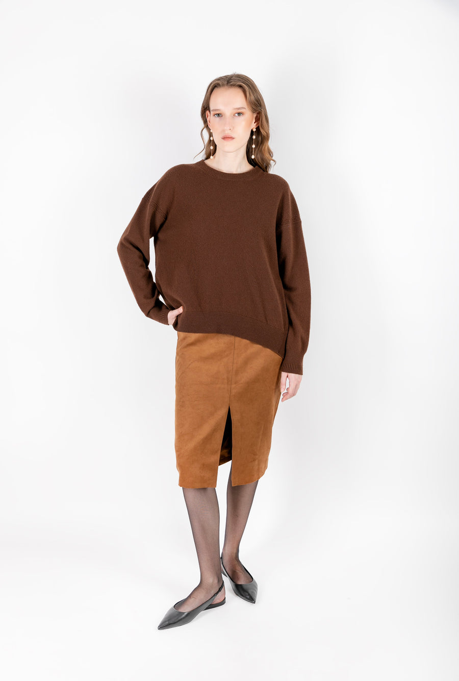 Suzan - Regular Fit Brown Sweater - Porterist 1