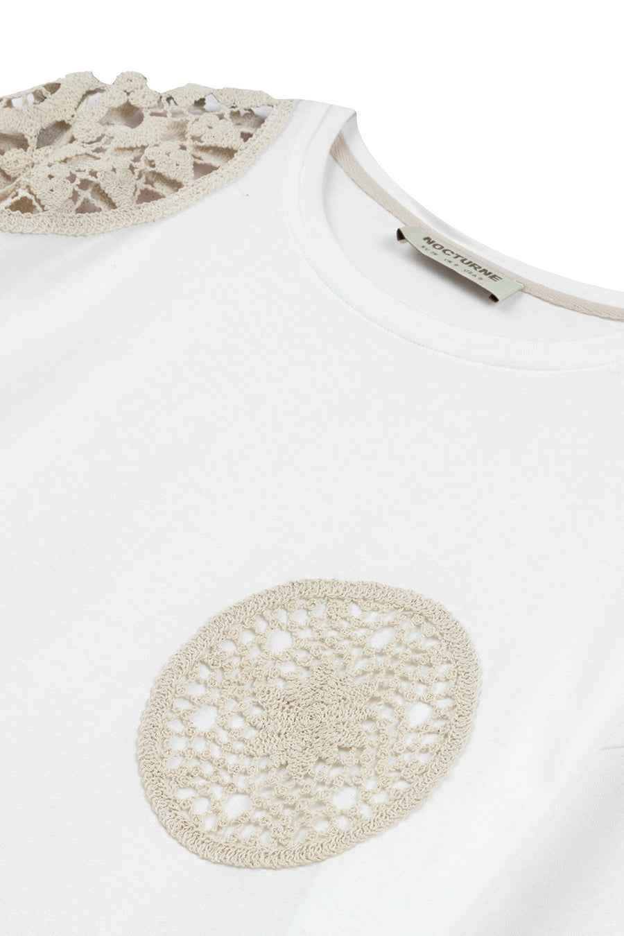 Ecru Embroidered Detail T-Shirt