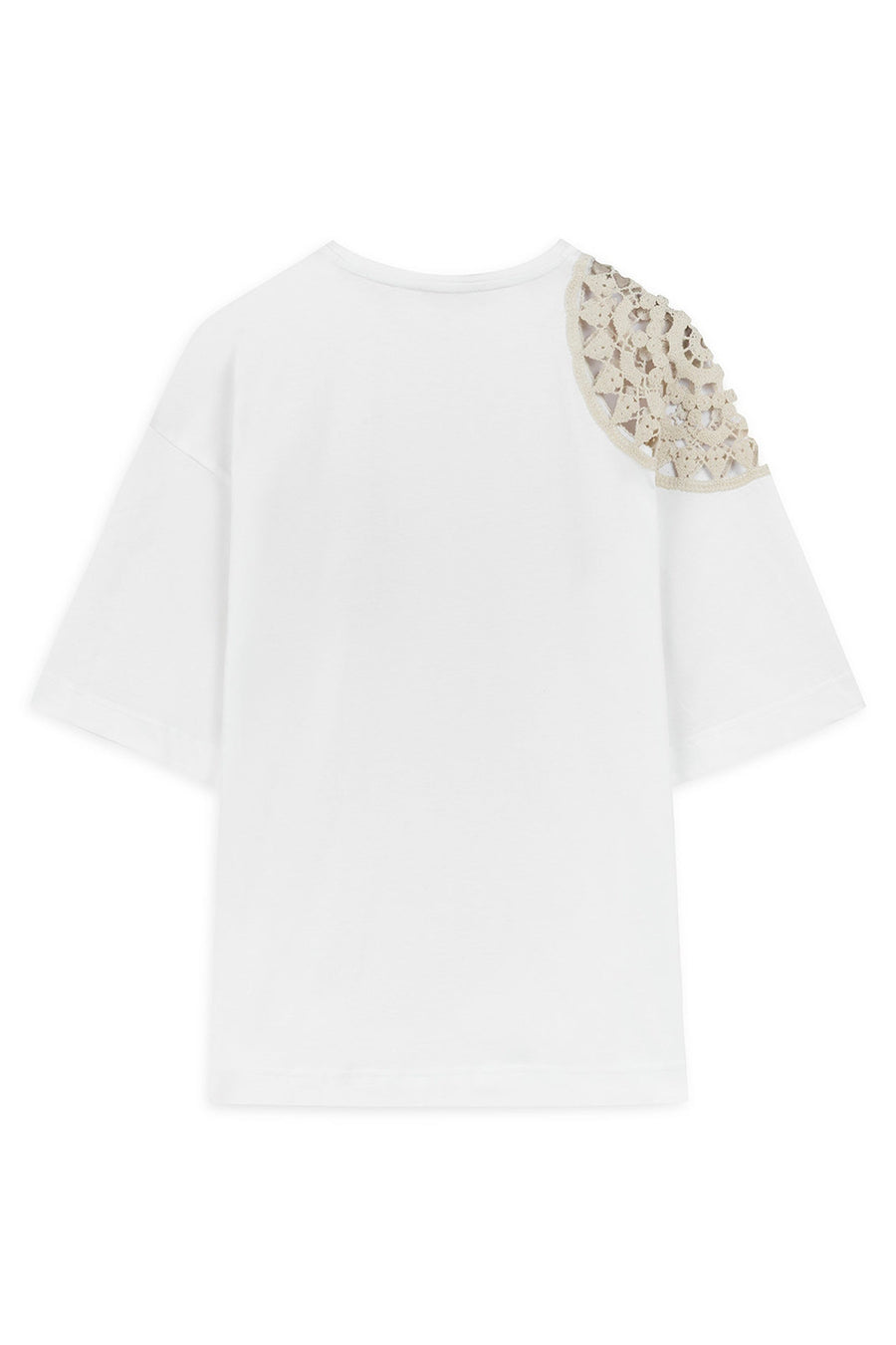 Ecru Embroidered Detail T-Shirt