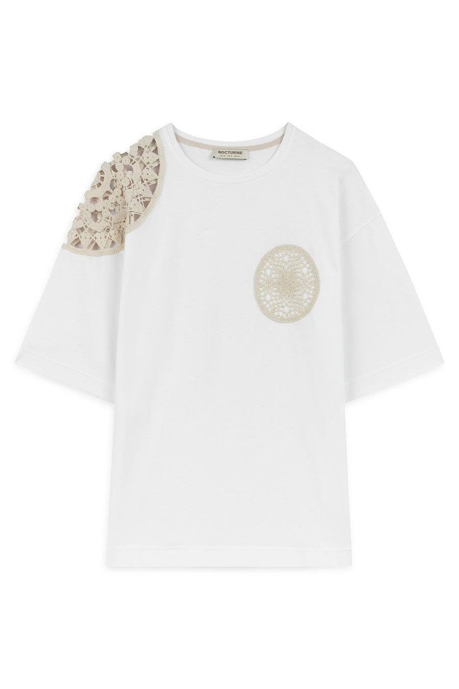 Ecru Embroidered Detail T-Shirt