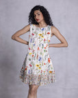 Zinnia Shift Dress With Ruffle