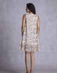 Rose Shift Dress With Ruffle