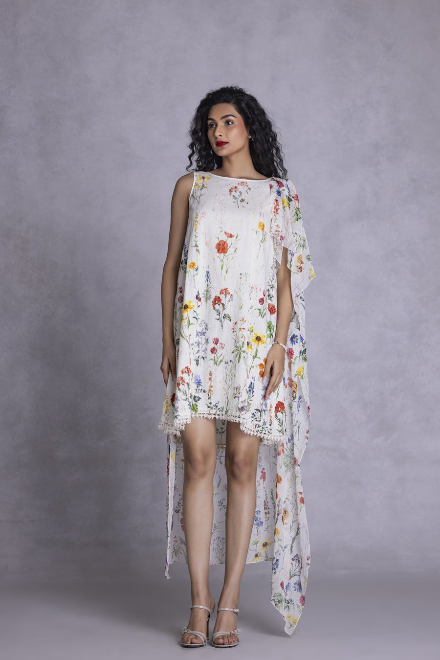 Orchid Shift Dress With Drape