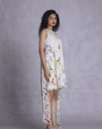 Orchid Shift Dress With Drape