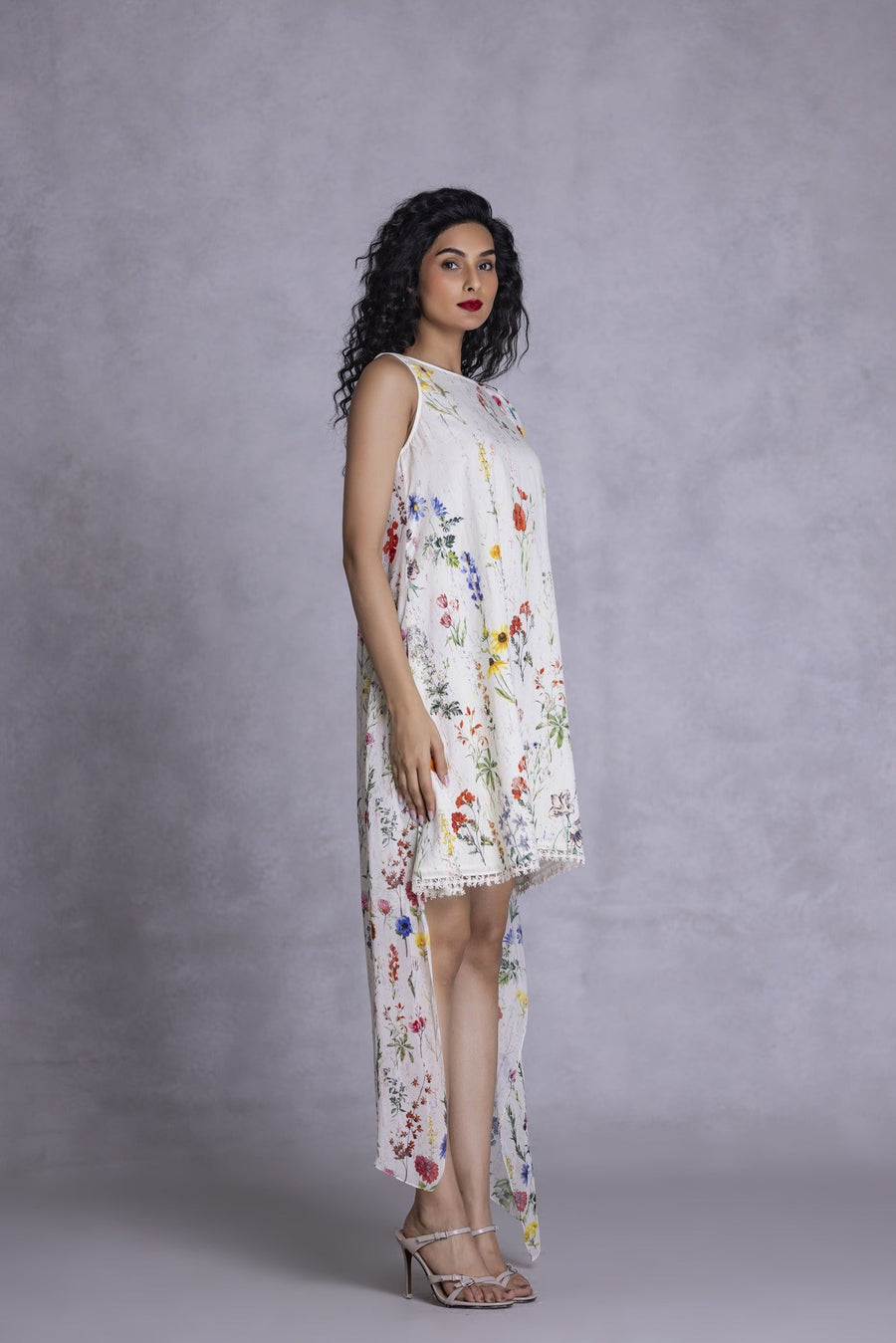 Orchid Shift Dress With Drape