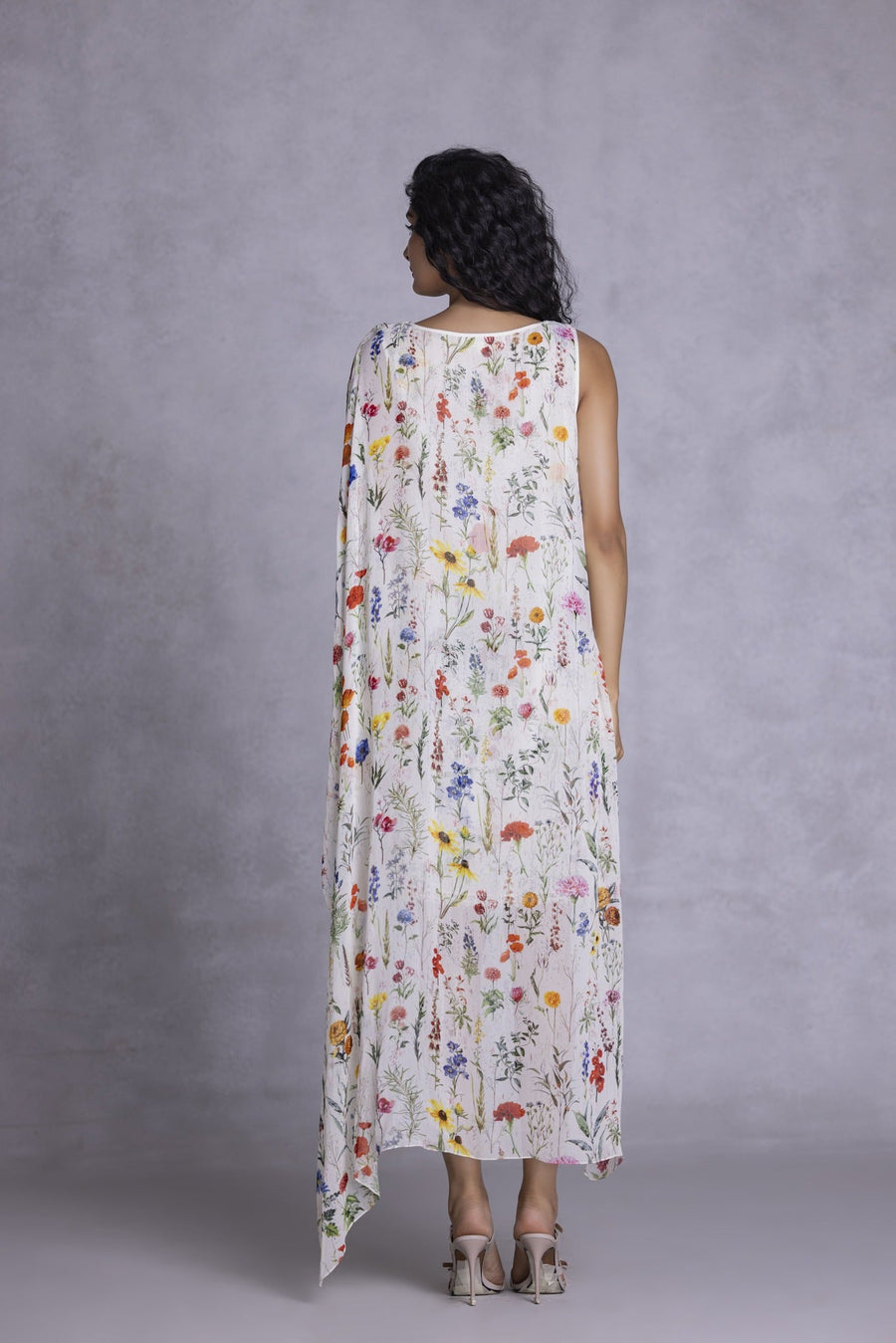 Orchid Shift Dress With Drape