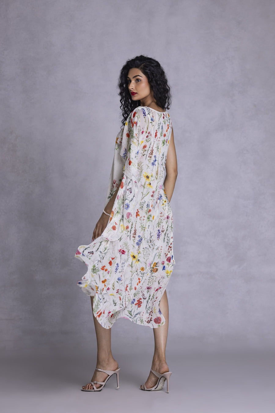 Orchid Shift Dress With Drape