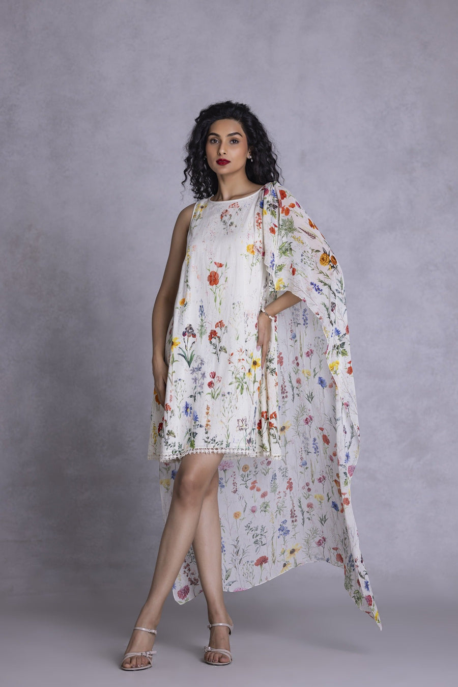 Orchid Shift Dress With Drape