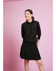 Black Jemima Silvery Collar Detailed Wool Blended Sweater