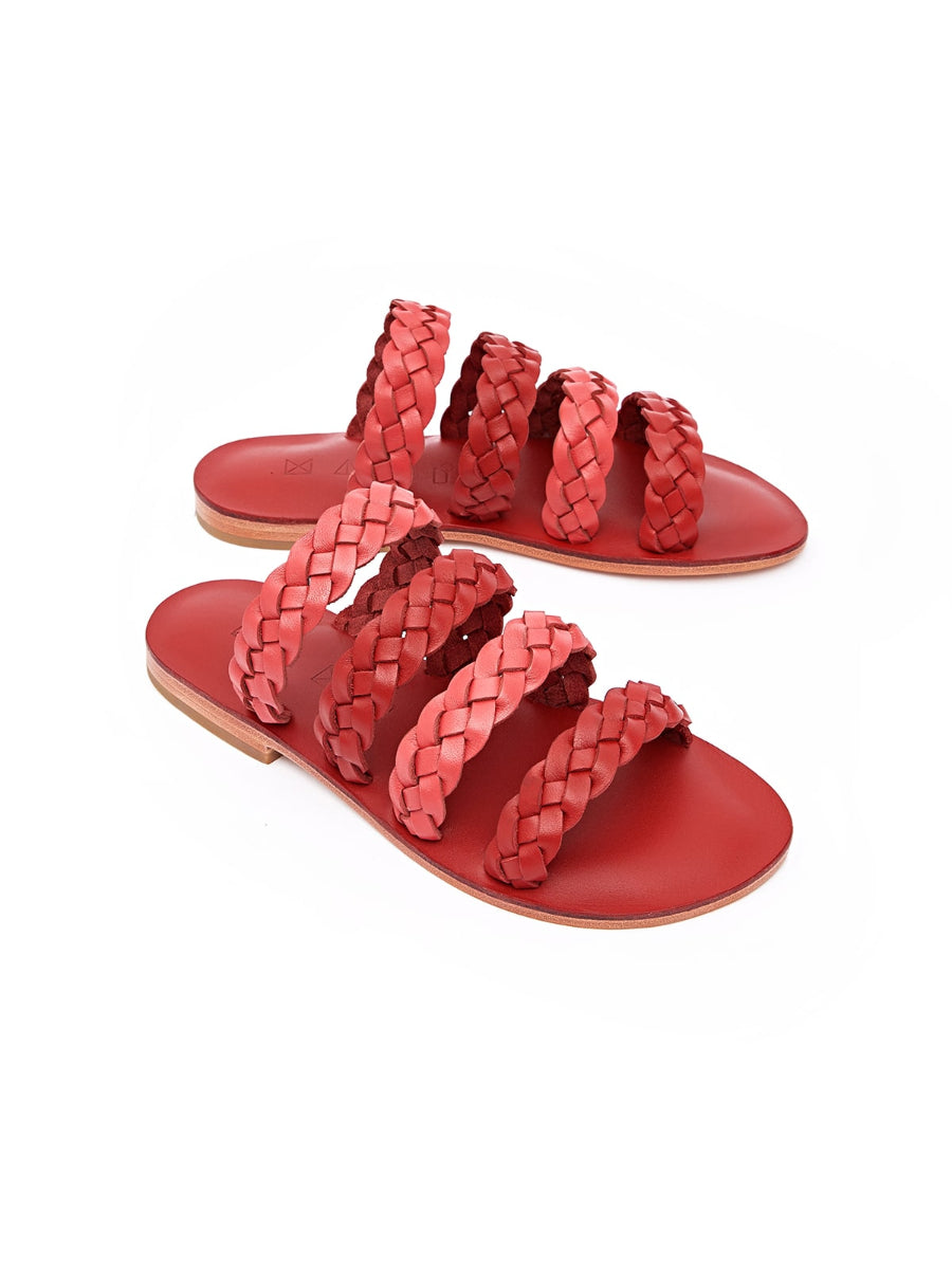 Red Pink Sea Genuine Leather Sandals | Porterist