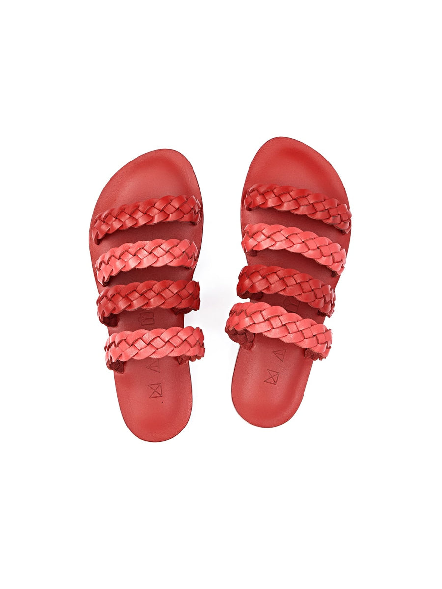 Red Pink Sea Genuine Leather Sandals | Porterist