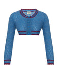 Blue Wool Blended Maya Crop Bolero Cardigan