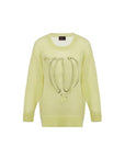 Yellow Wool Blended Moher Sweater With Front Balloon