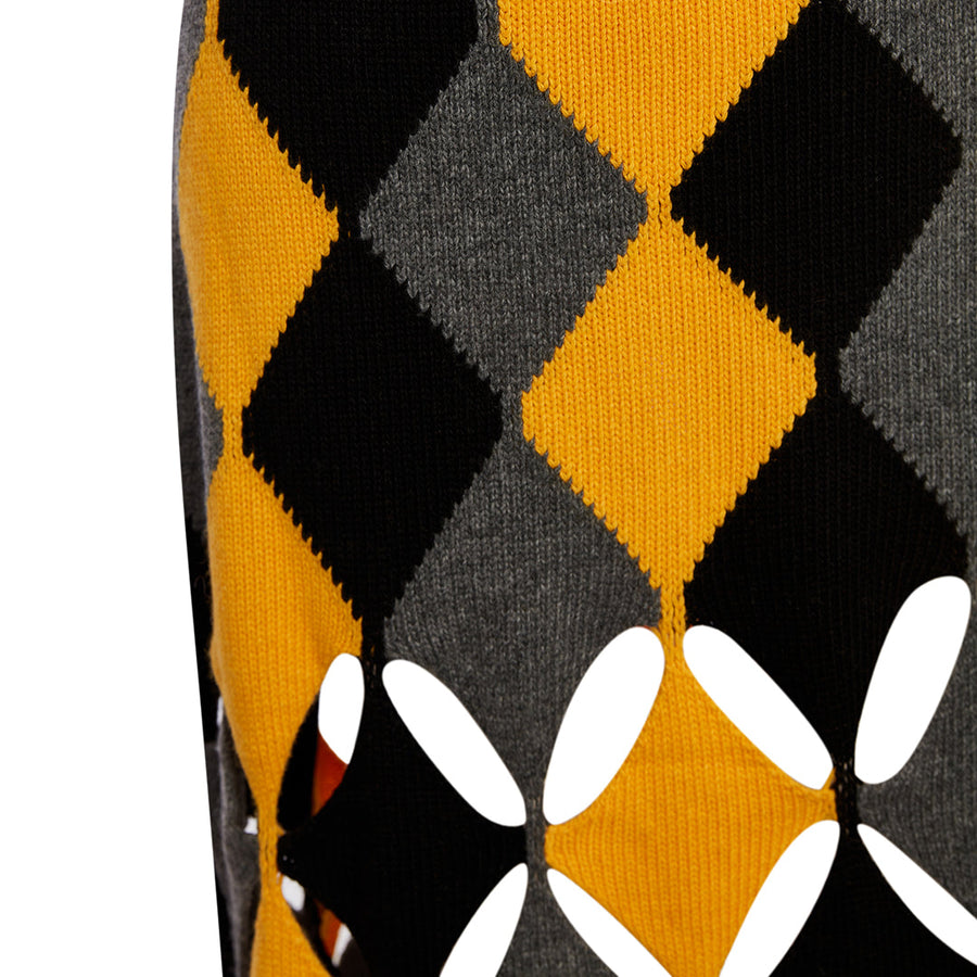 Black Yellow Colored Skirt With Diamond Jacquard Fınal Item - Porterist 2