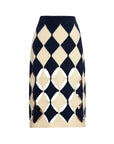 Dark Blue Colored Skirt With Diamond Jacquard | Porterist