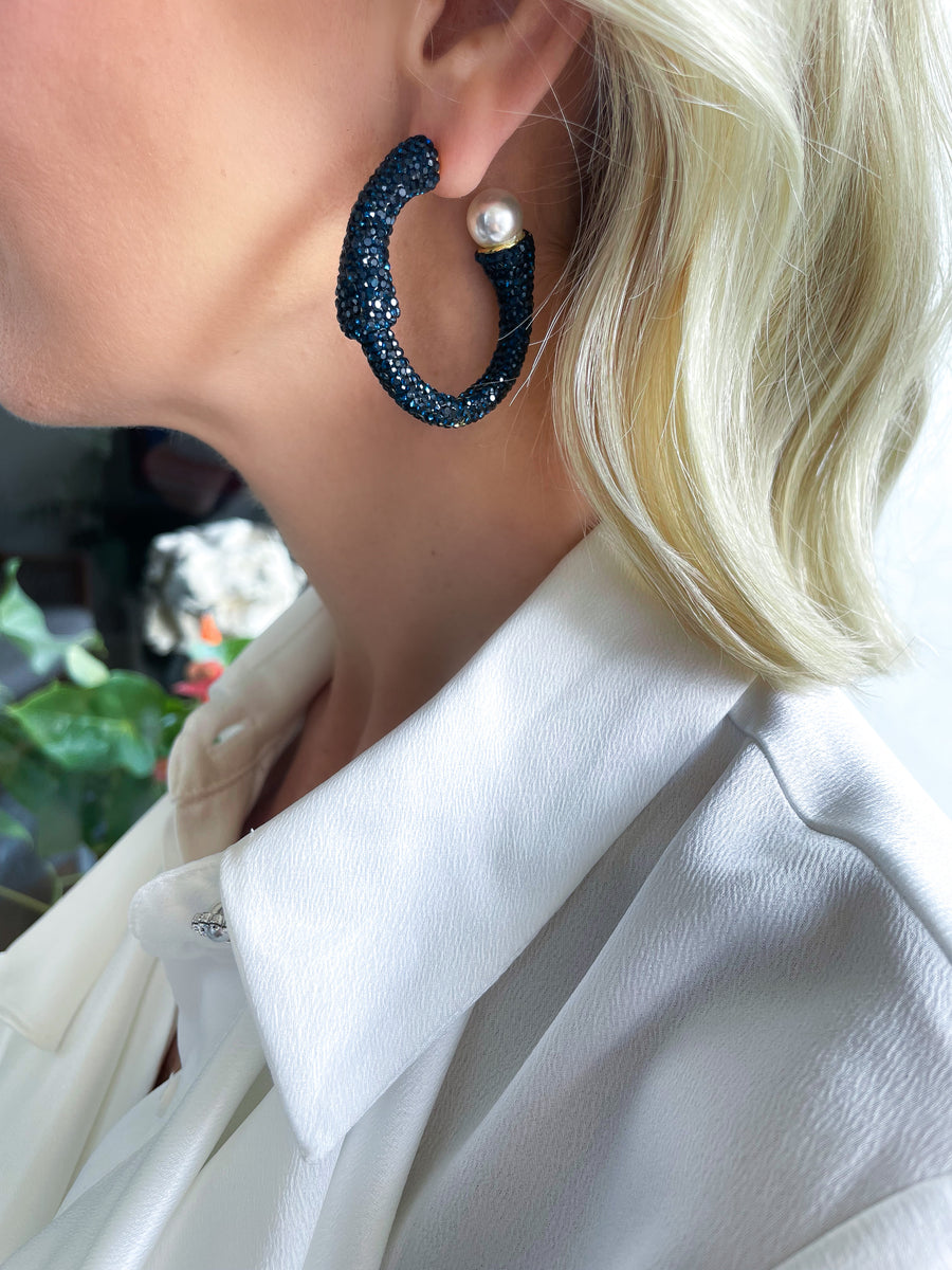 Navy Margaret Hoops