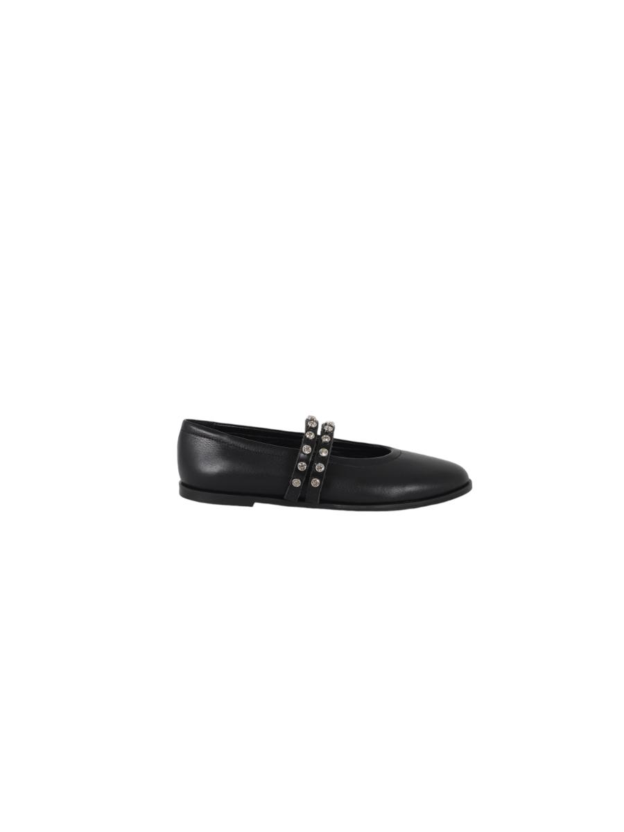 Maria Double Strip Embroidered Ballet Flat