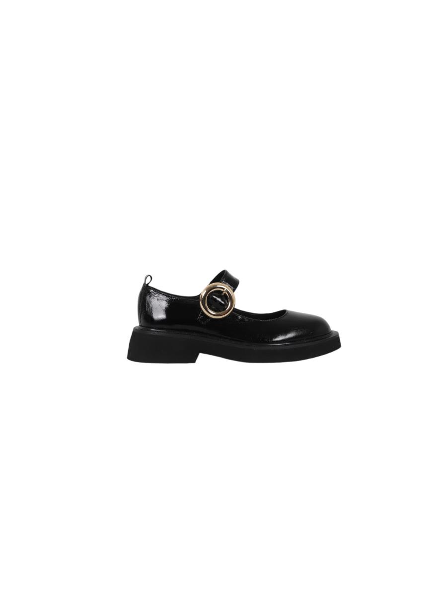 Maya Buckled Black Loafer