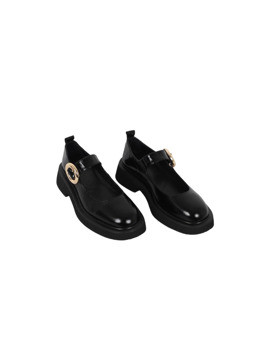 Maya Buckled Black Loafer