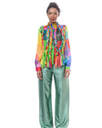 Multicolor Long Sleeve Blouse