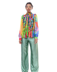 Multicolor Long Sleeve Blouse