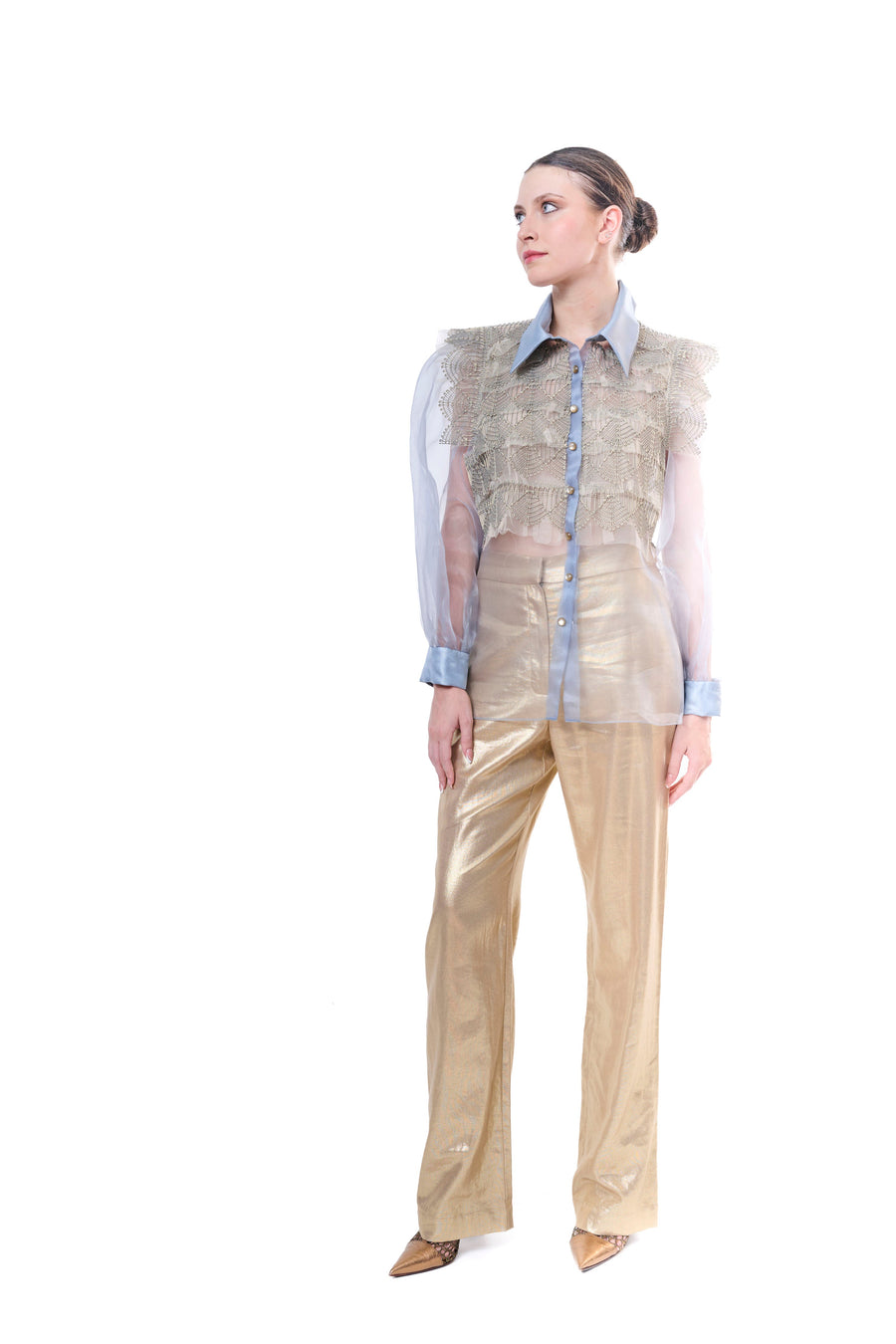 Tulle Sleeve Blouse