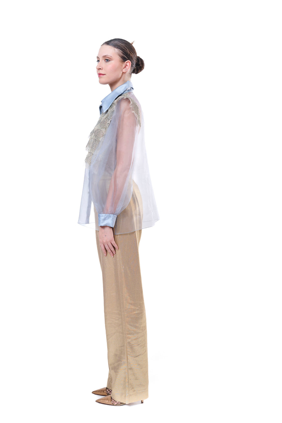 Tulle Sleeve Blouse
