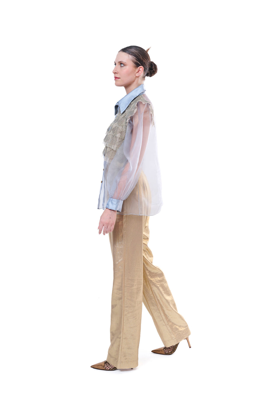 Tulle Sleeve Blouse