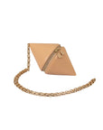 Mookee Beige Chain Handle Leather Crossbody Bag | Porterist