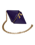 Mookee Purple Chain Handle Leather Crossbody Bag | Porterist