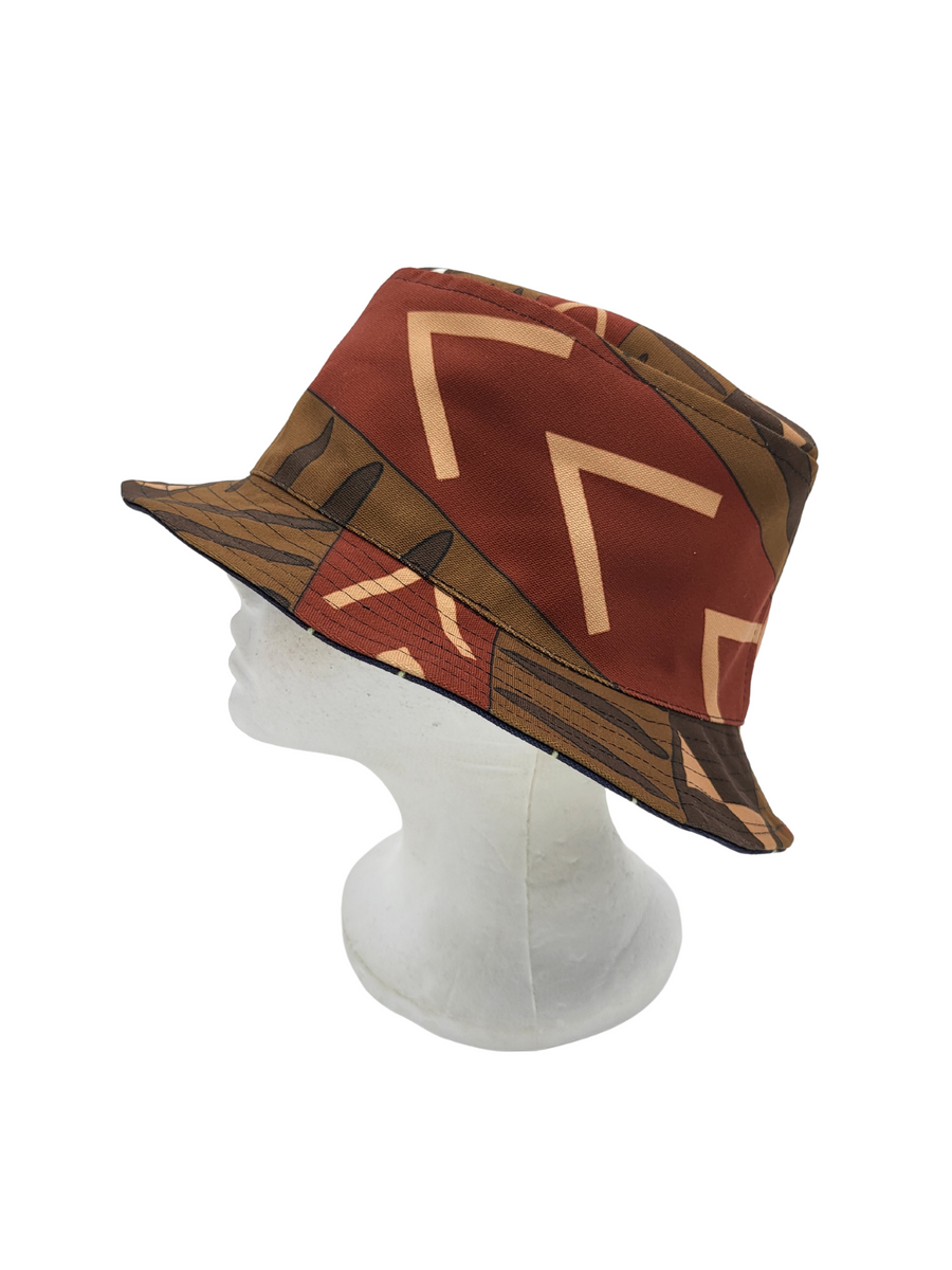 Indigo Pattern 1/Mud Cloth Pattern 1 Unisex Reversible Bucket Hat