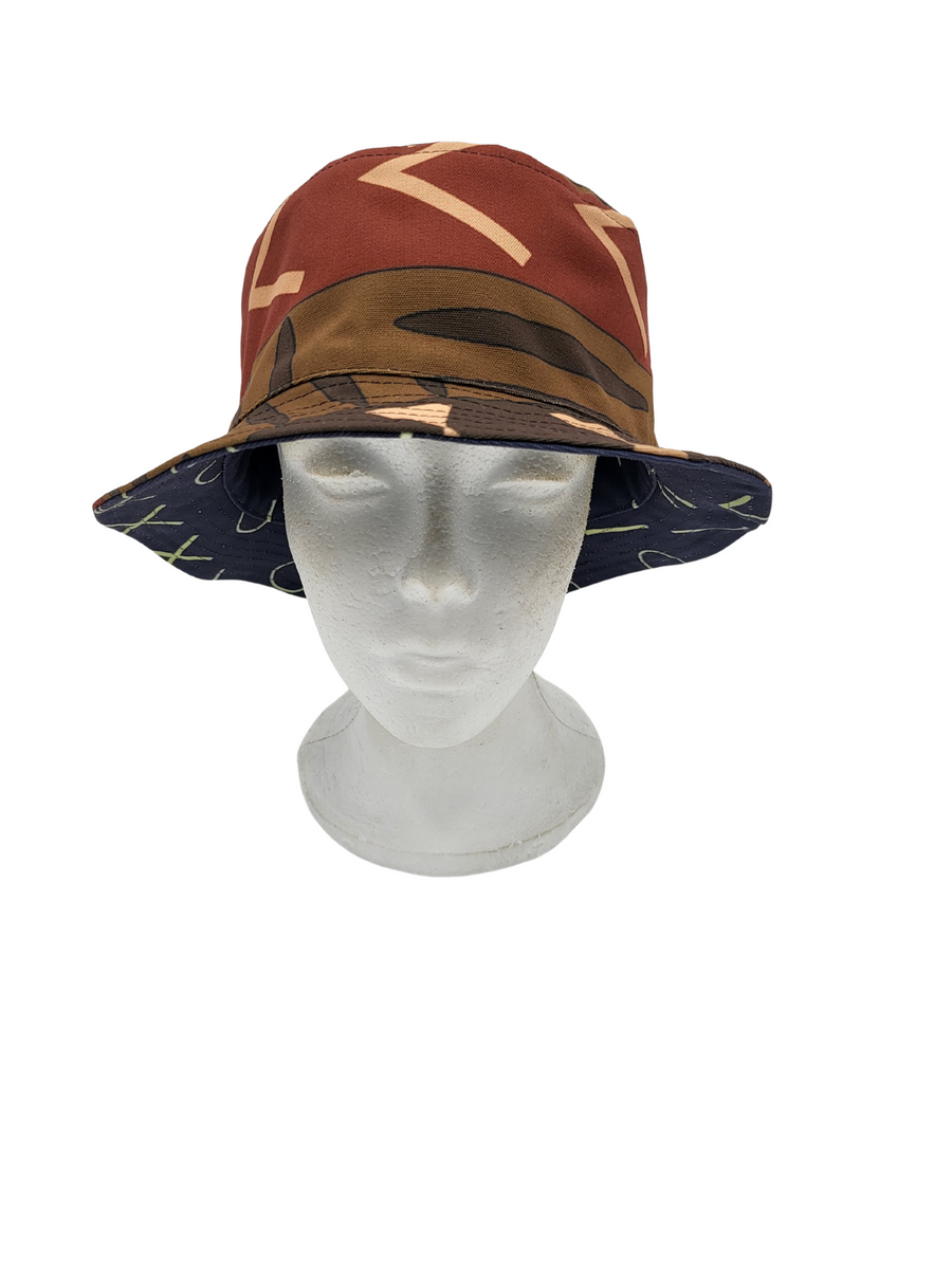 Indigo Pattern 1/Mud Cloth Pattern 1 Unisex Reversible Bucket Hat