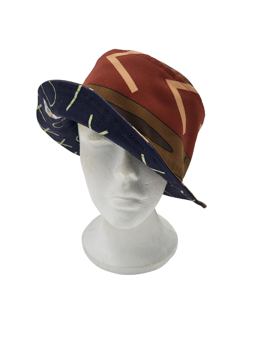 Indigo Pattern 1/Mud Cloth Pattern 1 Unisex Reversible Bucket Hat