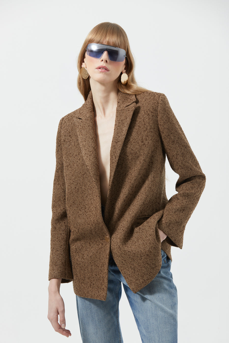 Brown Chestnut Wool Blazer