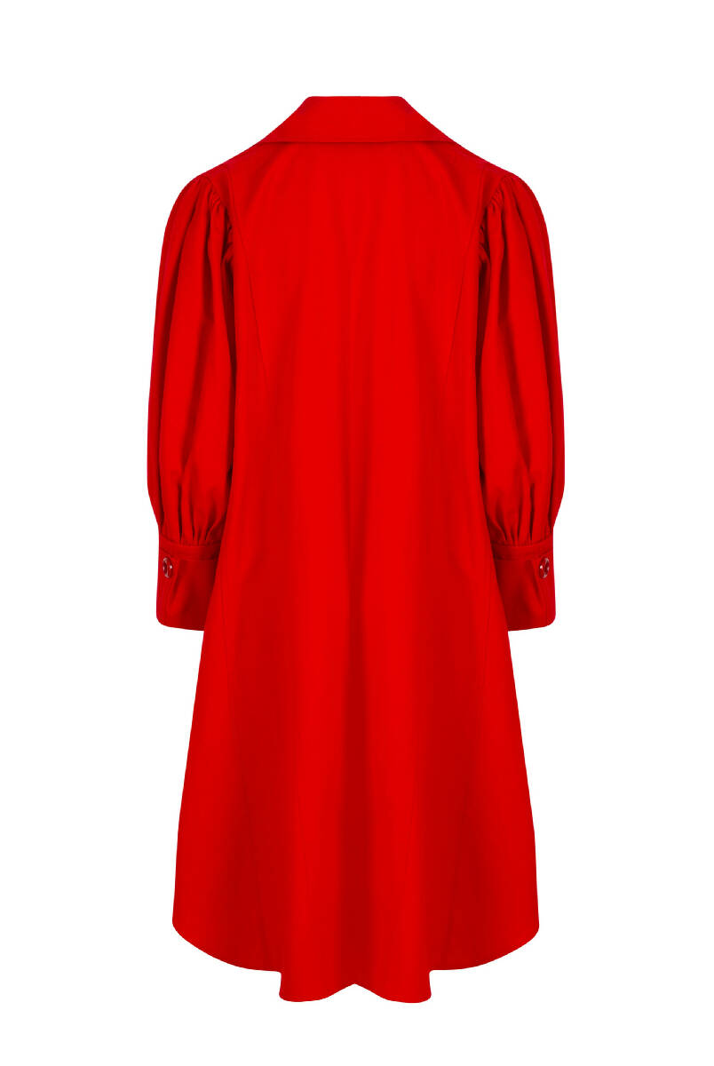 Red Balloon Sleeve Trench Coat