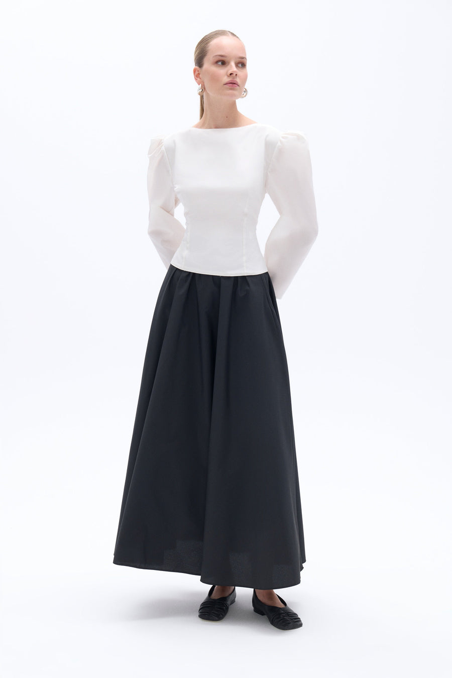 Ivory Boat Neck Blouse