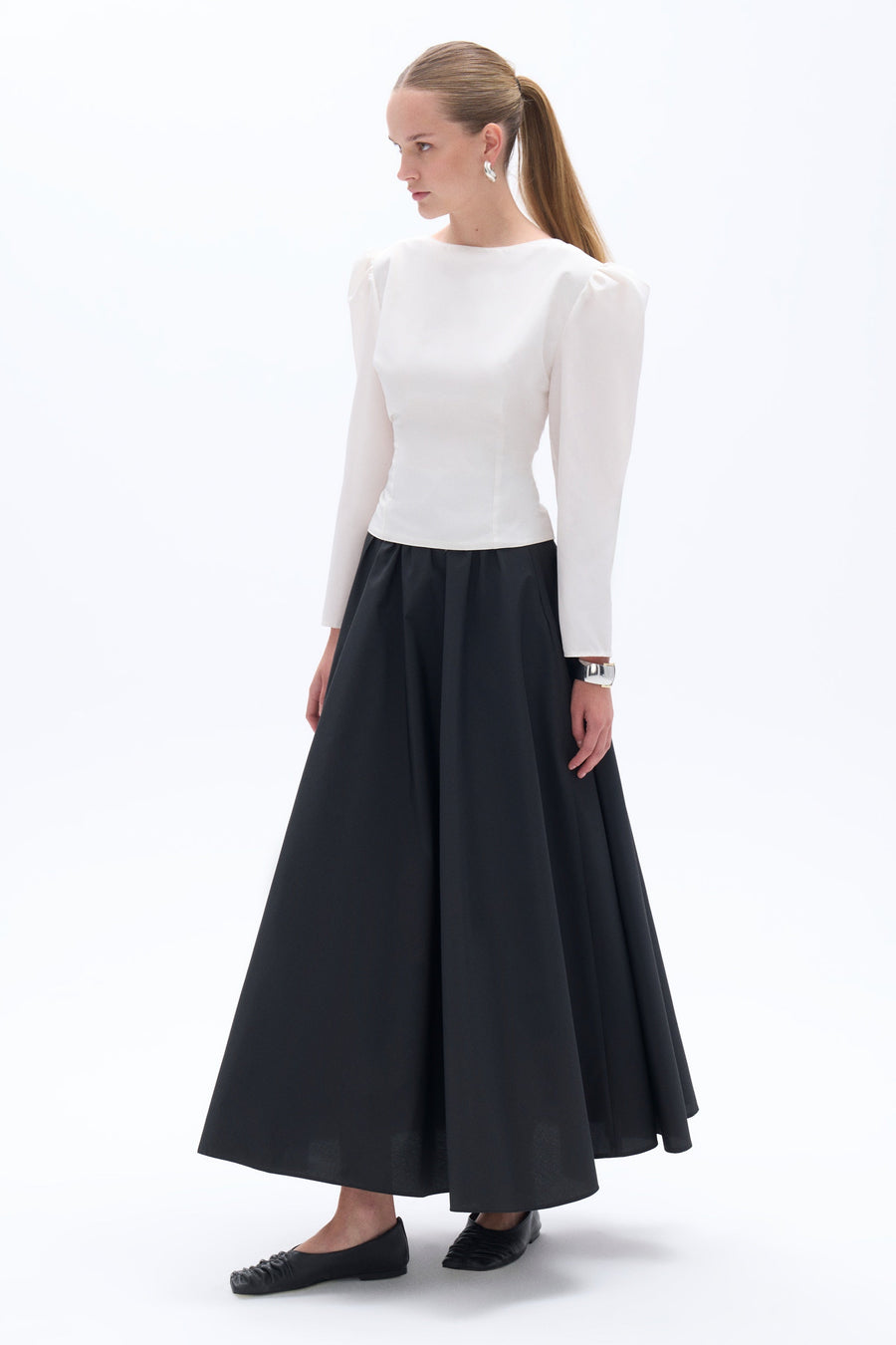 Ivory Boat Neck Blouse