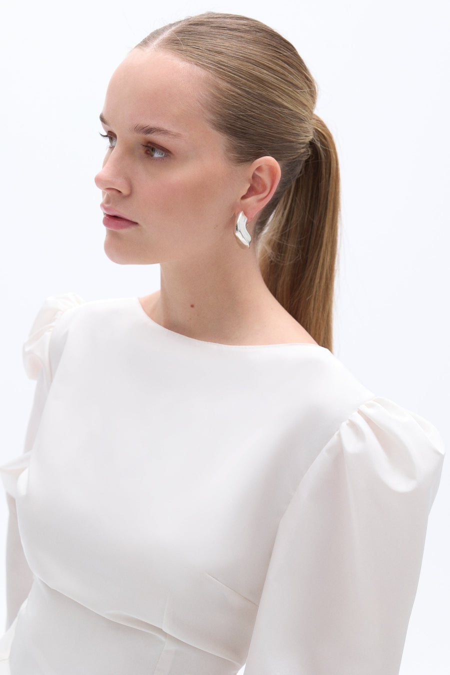 Ivory Boat Neck Blouse