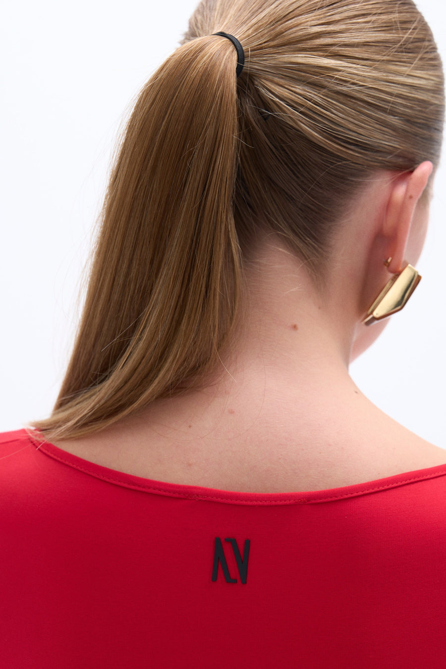 Red Crew Neck Bodysuit