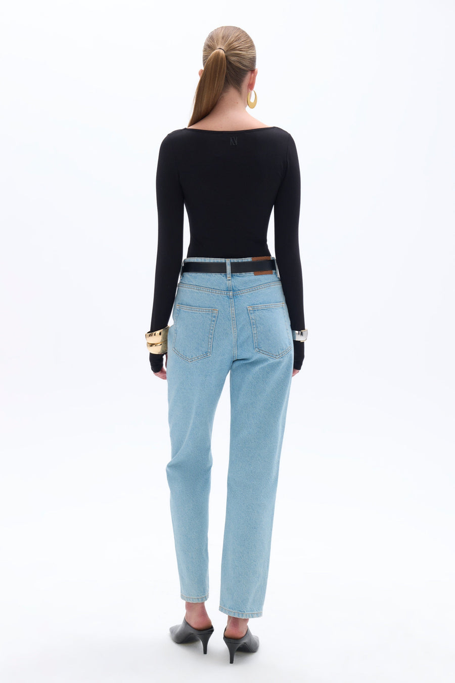 Black Crew Neck Bodysuit