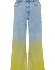 Faded Wide-Leg Jeans