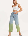 Faded Wide-Leg Jeans