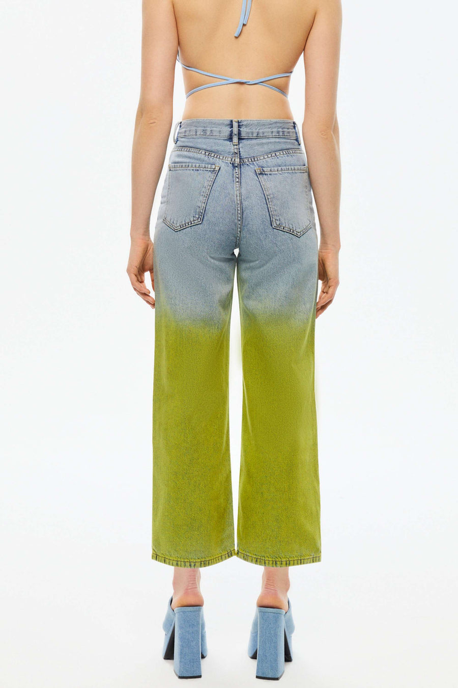 Faded Wide-Leg Jeans